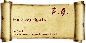 Pusztay Gyula névjegykártya