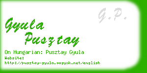 gyula pusztay business card